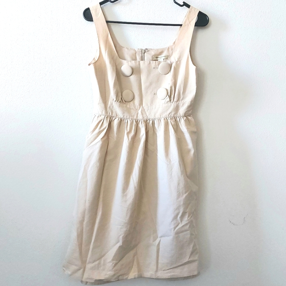 Banana Republic Cream Polka-Dot Apron Dress